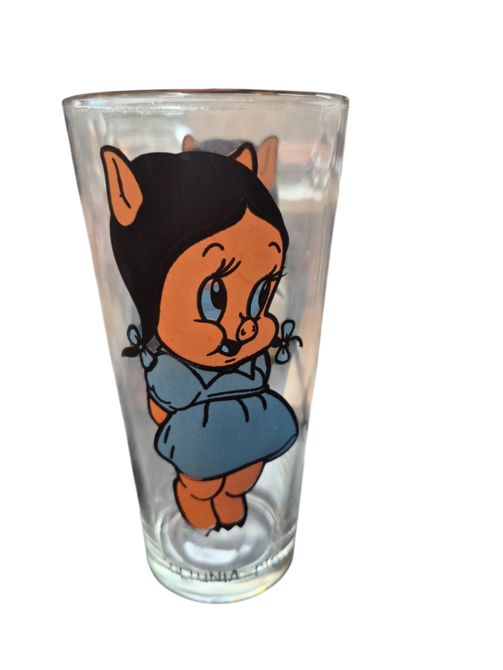 Vintage Cartoon Petunia Pig Tall Glass Pepsi